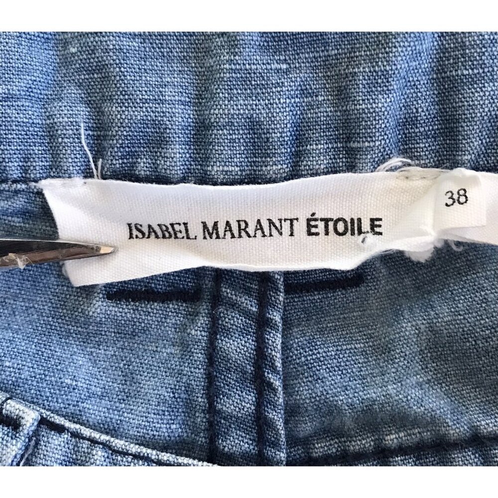 Isabel Marant Etoie Light Blue Floral Cotton Linen Jeans EUR Size 38 US 27/28 - Picture 4 of 10